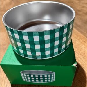 Kate Spade Green Plaid dog bowl
